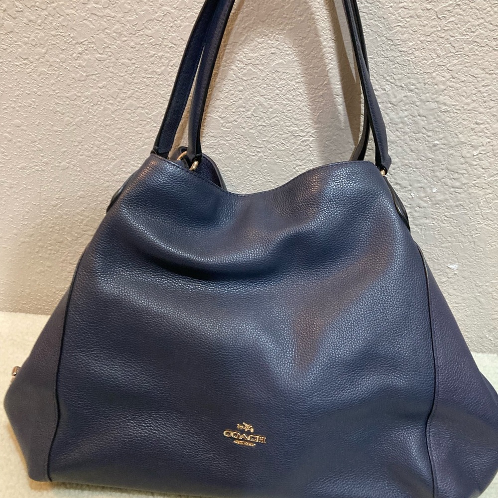Coach Midnight Blue Leather Shoulder Bag